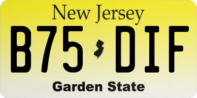 NJ license plate B75DIF