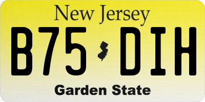 NJ license plate B75DIH