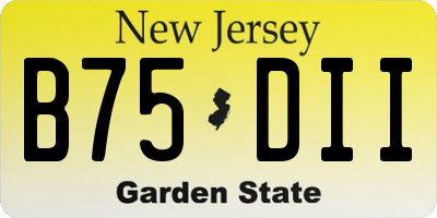 NJ license plate B75DII
