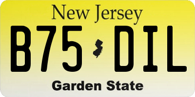 NJ license plate B75DIL