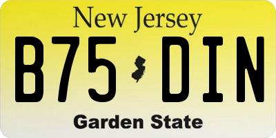 NJ license plate B75DIN