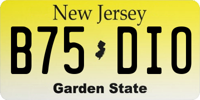 NJ license plate B75DIO