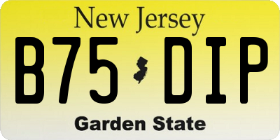 NJ license plate B75DIP