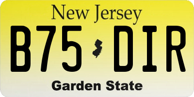 NJ license plate B75DIR
