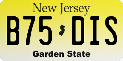 NJ license plate B75DIS