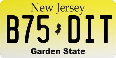 NJ license plate B75DIT