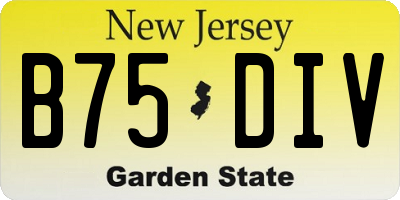 NJ license plate B75DIV