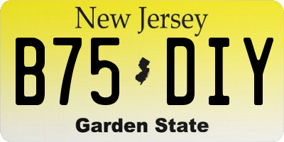 NJ license plate B75DIY
