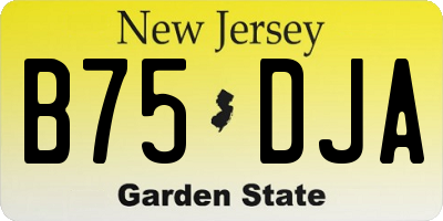 NJ license plate B75DJA