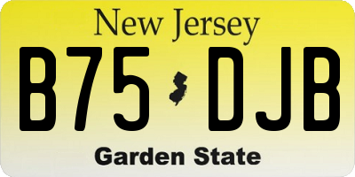 NJ license plate B75DJB