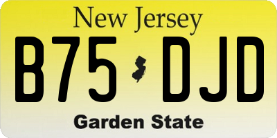 NJ license plate B75DJD