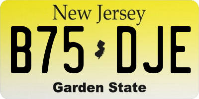 NJ license plate B75DJE