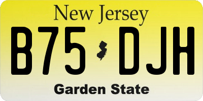 NJ license plate B75DJH