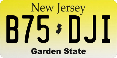 NJ license plate B75DJI
