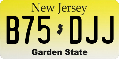 NJ license plate B75DJJ