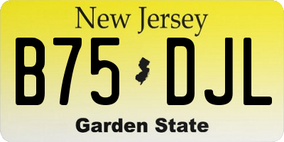 NJ license plate B75DJL