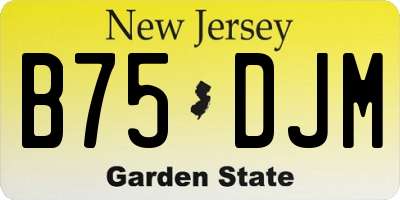 NJ license plate B75DJM