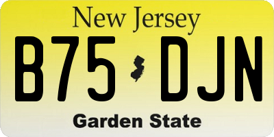 NJ license plate B75DJN