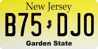 NJ license plate B75DJO