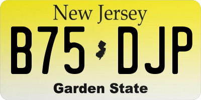 NJ license plate B75DJP