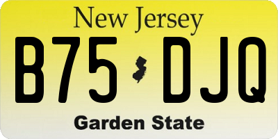 NJ license plate B75DJQ