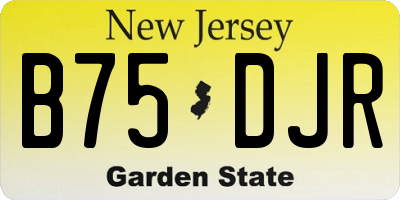 NJ license plate B75DJR
