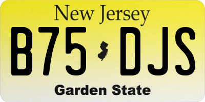 NJ license plate B75DJS