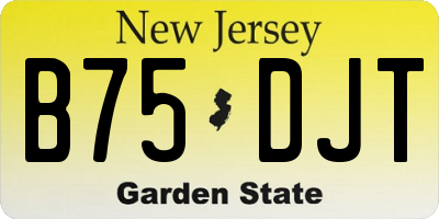 NJ license plate B75DJT