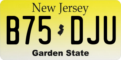 NJ license plate B75DJU