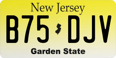 NJ license plate B75DJV
