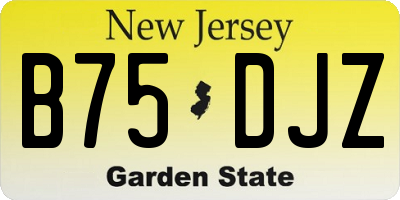 NJ license plate B75DJZ
