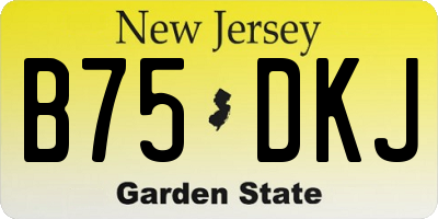NJ license plate B75DKJ