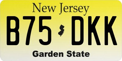 NJ license plate B75DKK