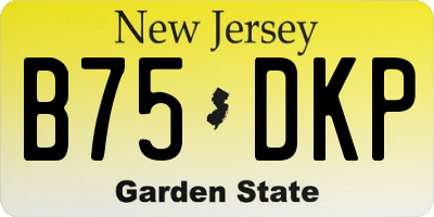 NJ license plate B75DKP