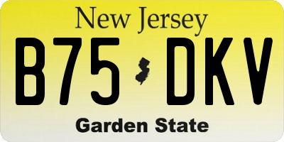 NJ license plate B75DKV