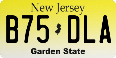 NJ license plate B75DLA