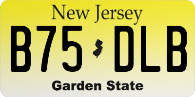 NJ license plate B75DLB