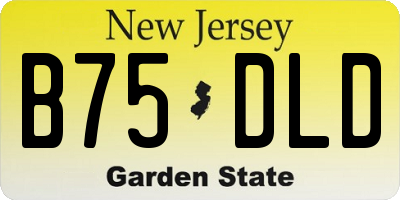NJ license plate B75DLD