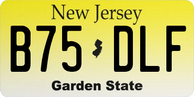 NJ license plate B75DLF