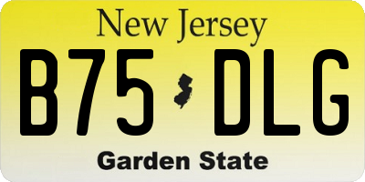 NJ license plate B75DLG