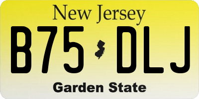 NJ license plate B75DLJ