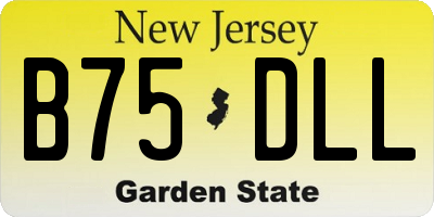 NJ license plate B75DLL