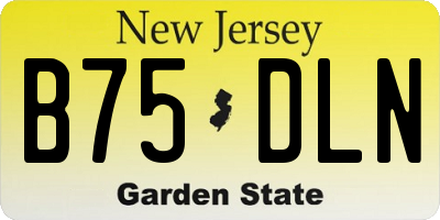 NJ license plate B75DLN