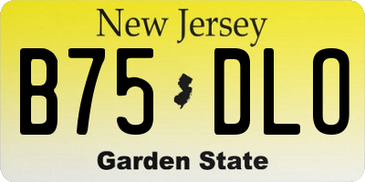 NJ license plate B75DLO