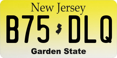 NJ license plate B75DLQ