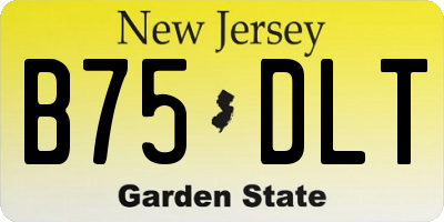 NJ license plate B75DLT