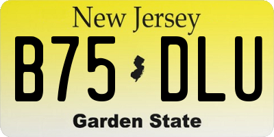 NJ license plate B75DLU
