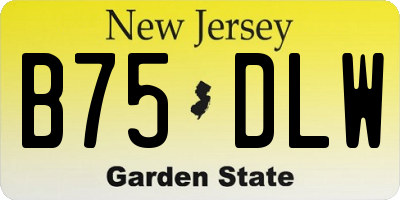 NJ license plate B75DLW