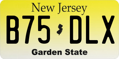 NJ license plate B75DLX