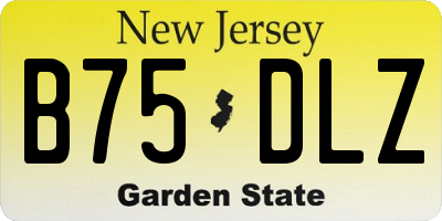 NJ license plate B75DLZ